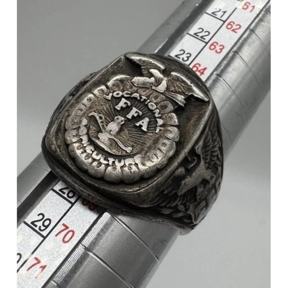 Vintage Balfour Sterling Silver FFA Future Farmers of America Crest Ring Sz 12